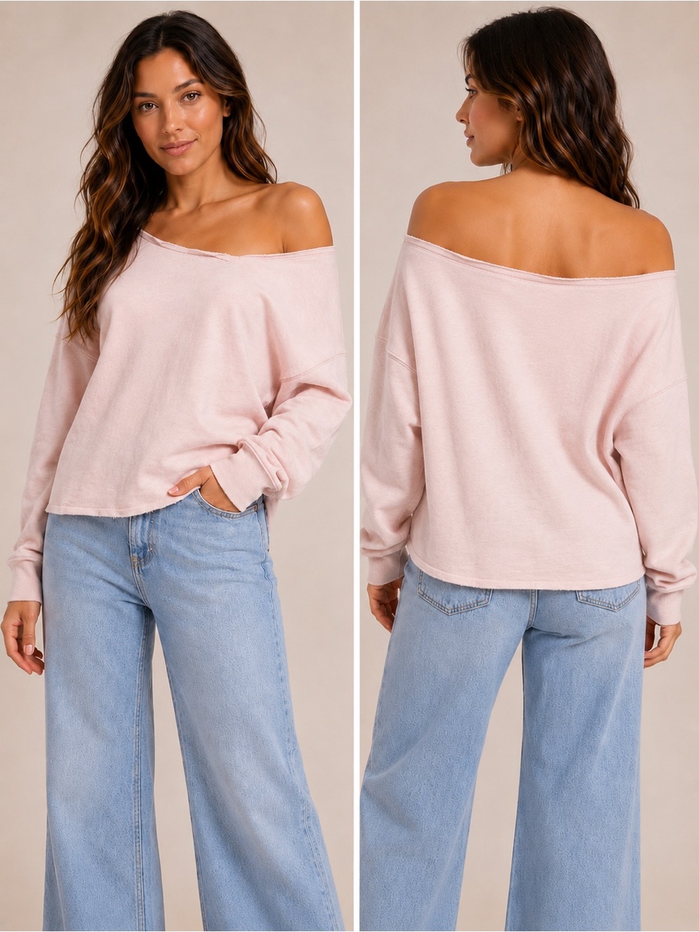 Universal Thread Pink Off Shoulder Sweatshirt Top Size L NWT